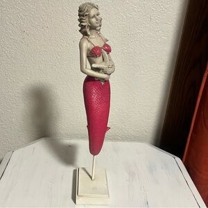 Pink Mermaid Statue Home Art Sculpture